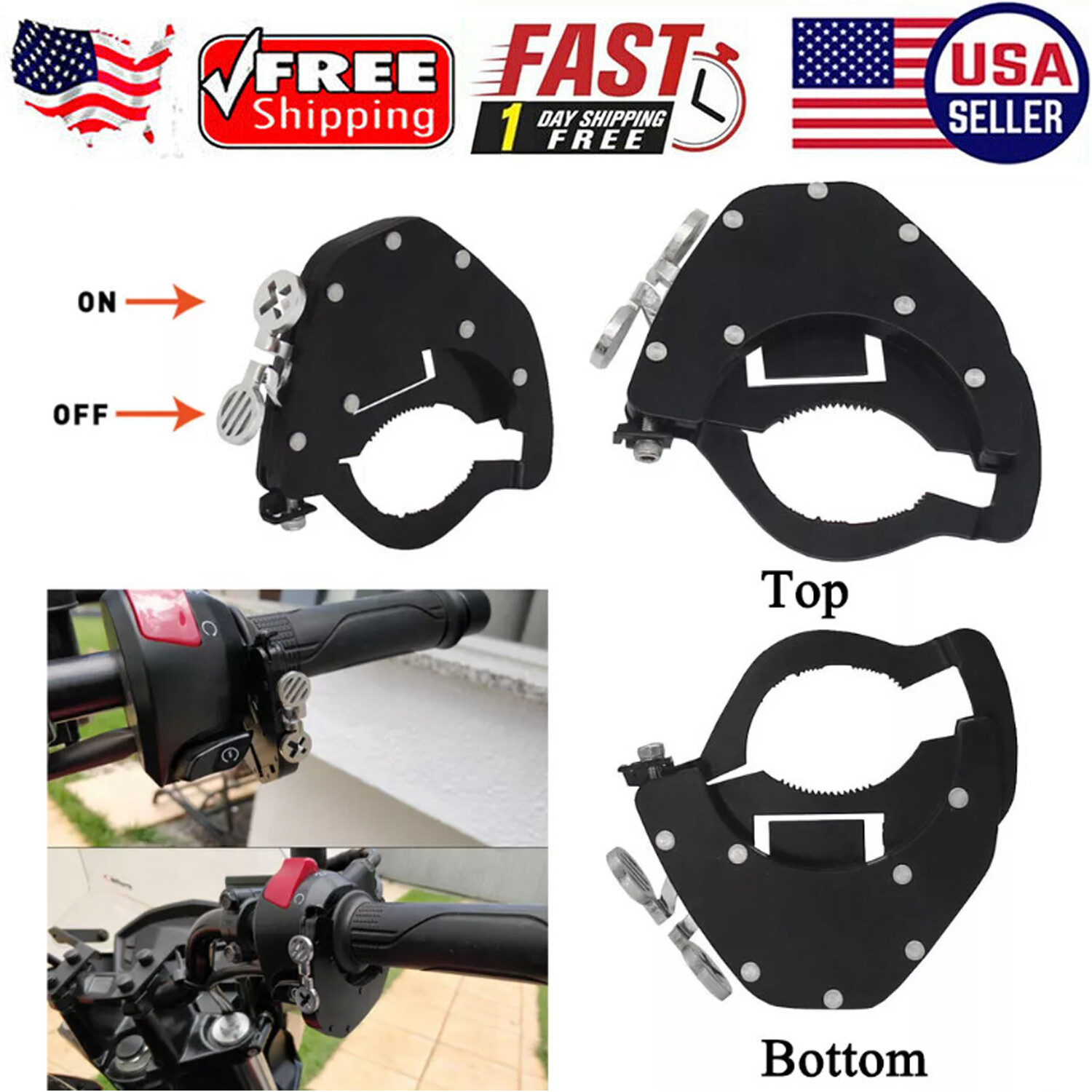Universal Motorcycle Cruise Control Throttle Lock Assist Bottom Assist Kit