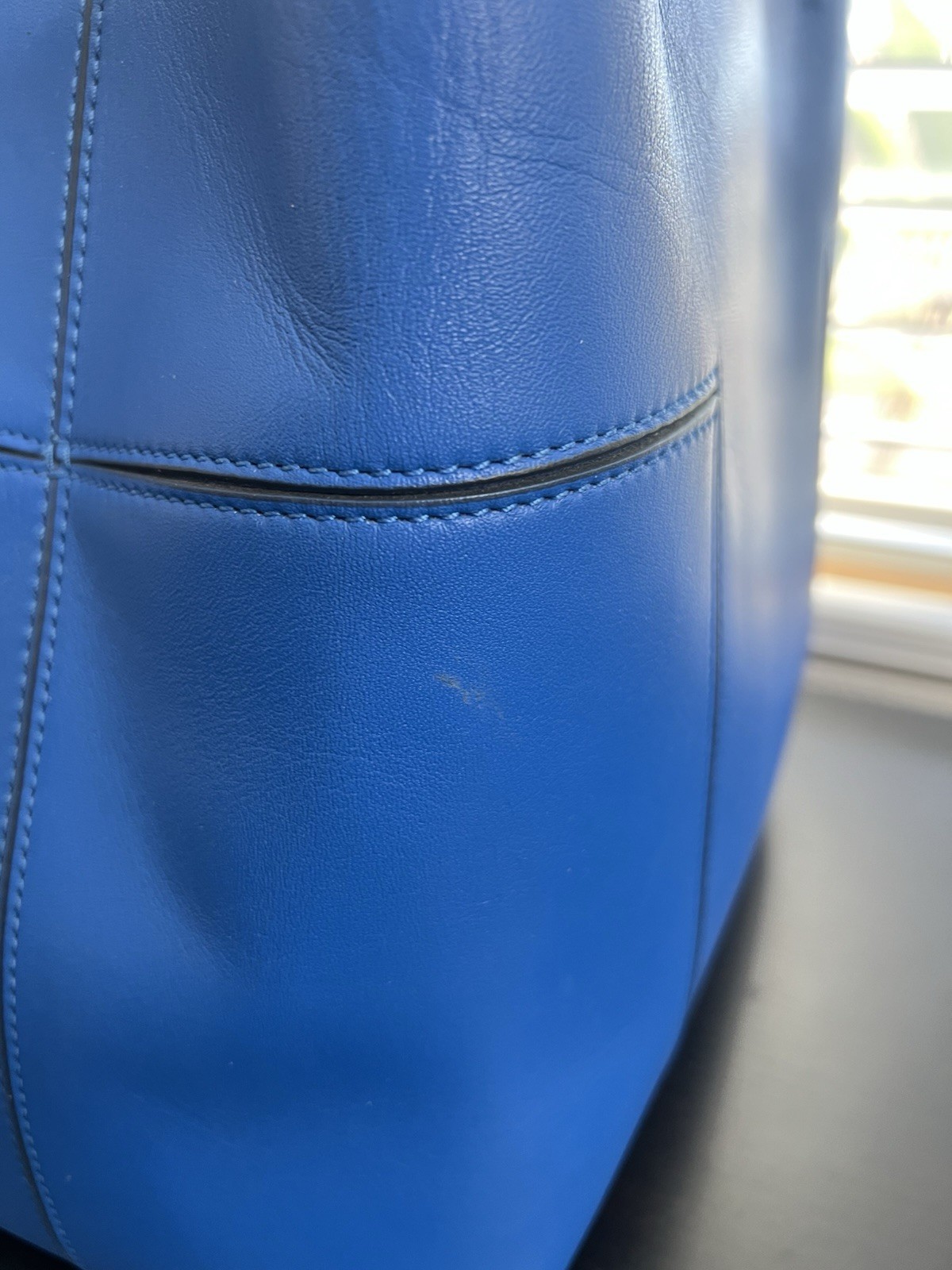 Tory Burch Block-T Bucket Bag Blue with Dust Bag