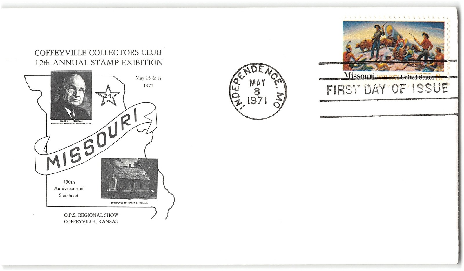 US #1426 FDC, 1971, Coffeyville Collectors Club