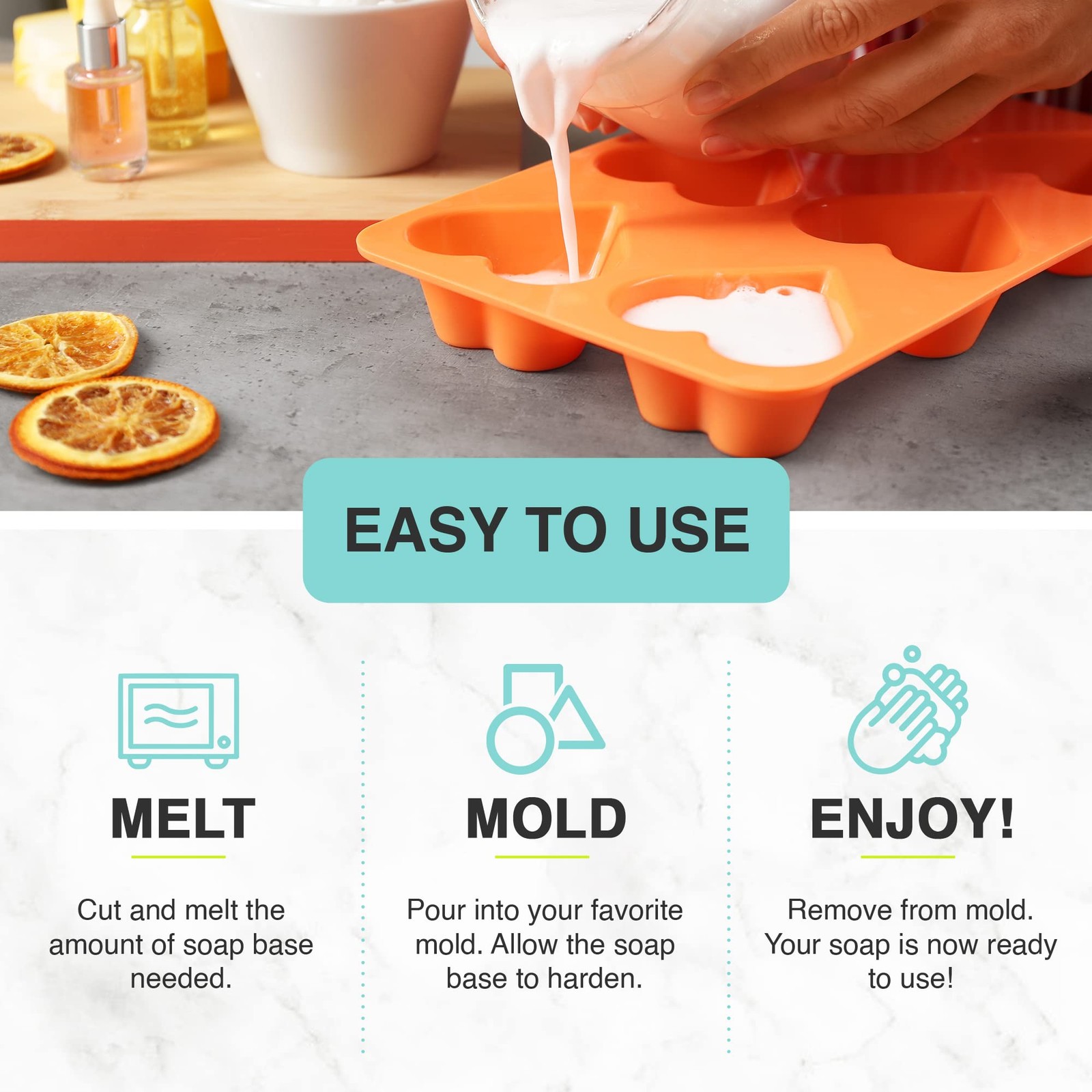 2LB Shea Butter Melt & Pour Soap Base - Detergent-Free Glycerin Soap Making