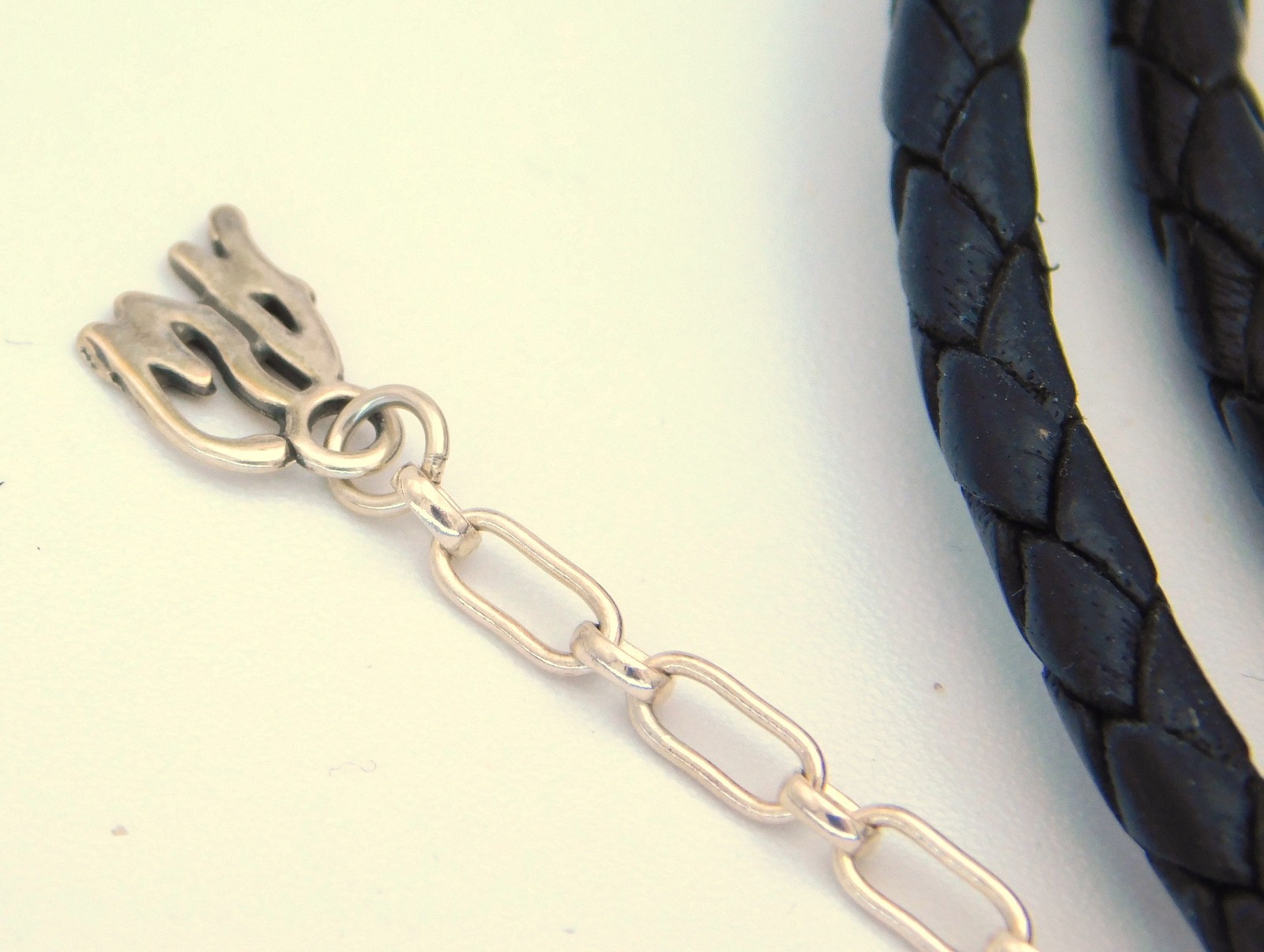 New Carolyn Pollack Sterling Turquoise Pendant and Black Leather Necklace