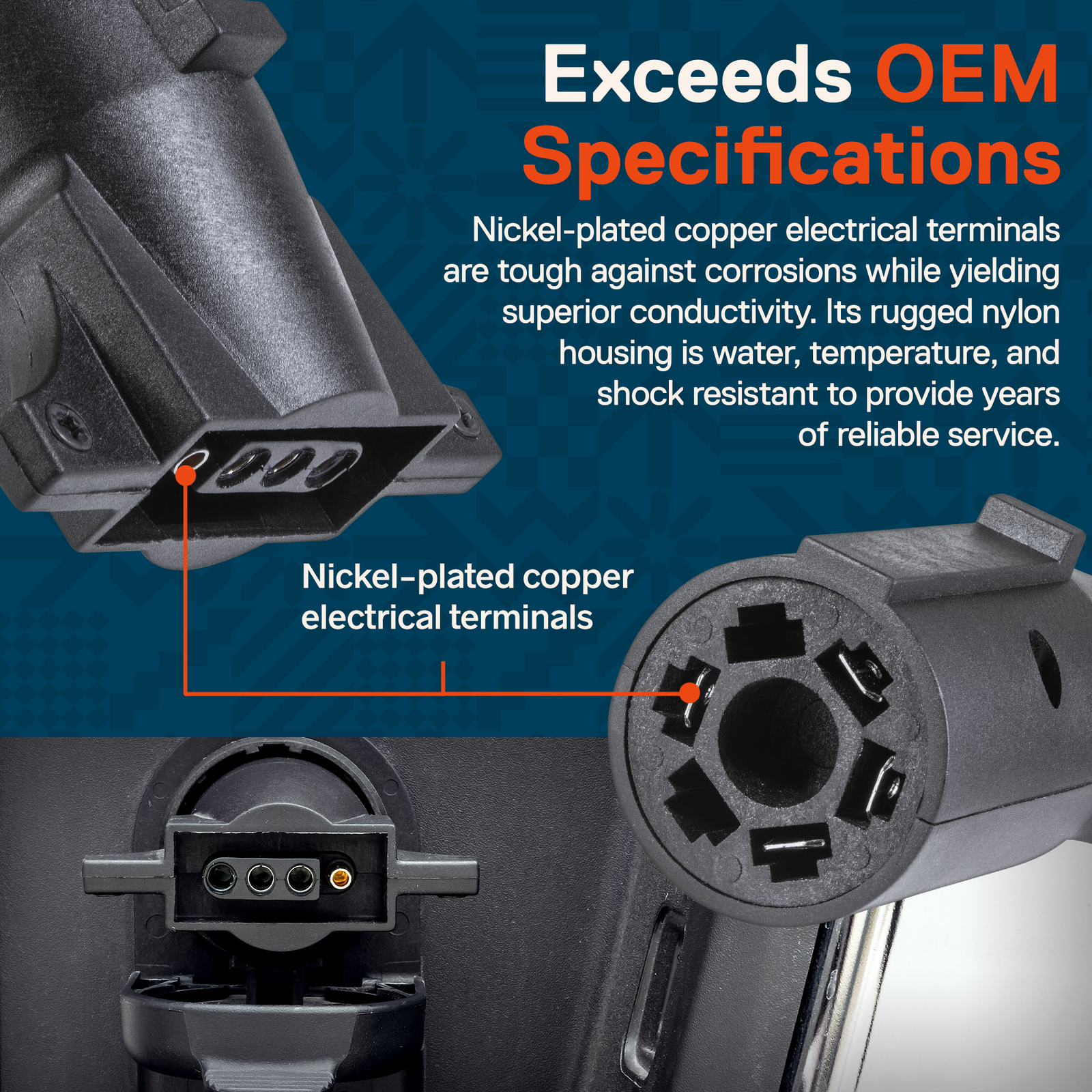 7 Pin Blade to 4 Pin Flat Trailer Adapter Wiring Plug For RV Tow Truck Lights