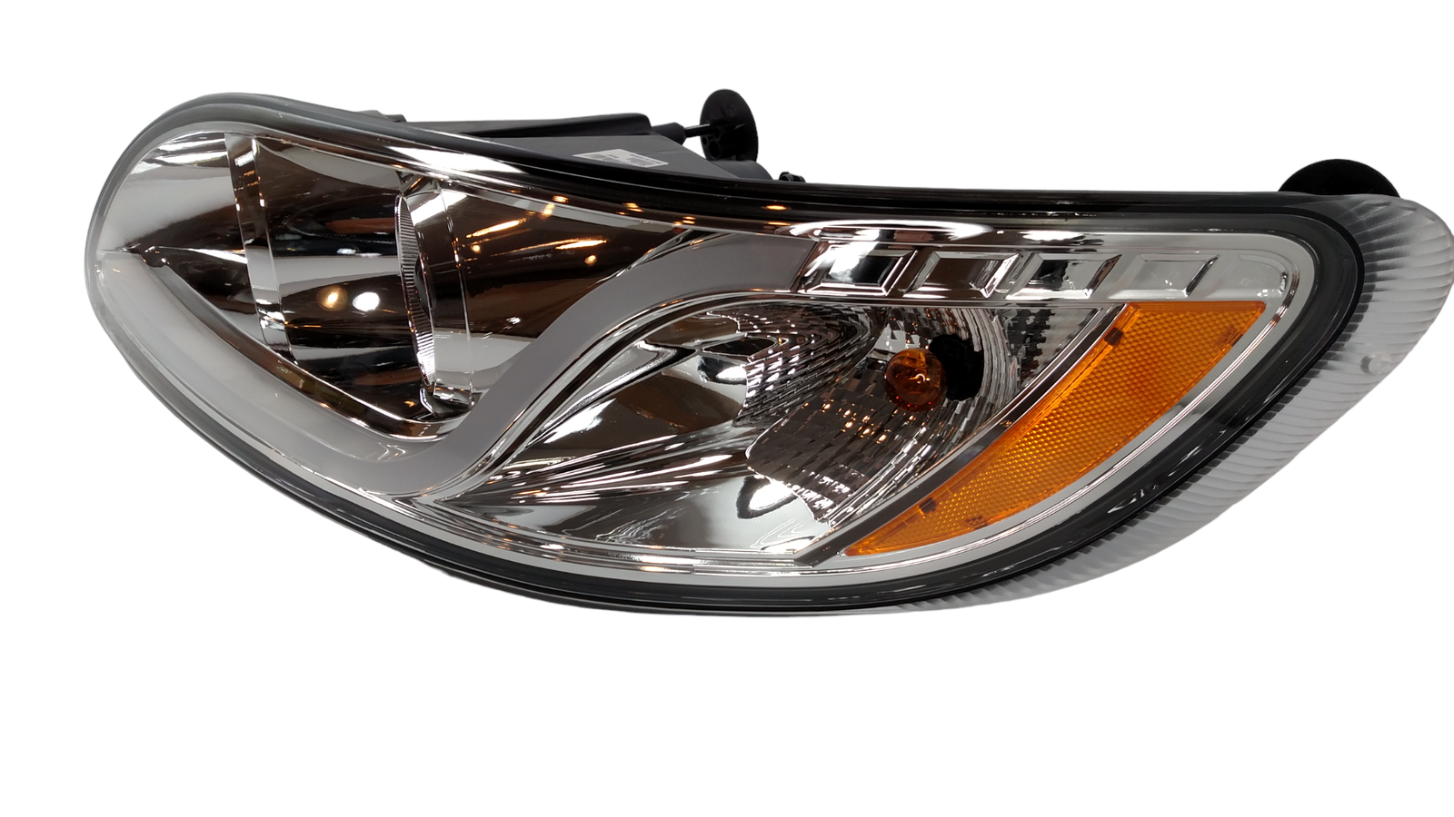 Pair Chrome Projection Headlights Dual Function LED Light Bar Peterbilt 386/387