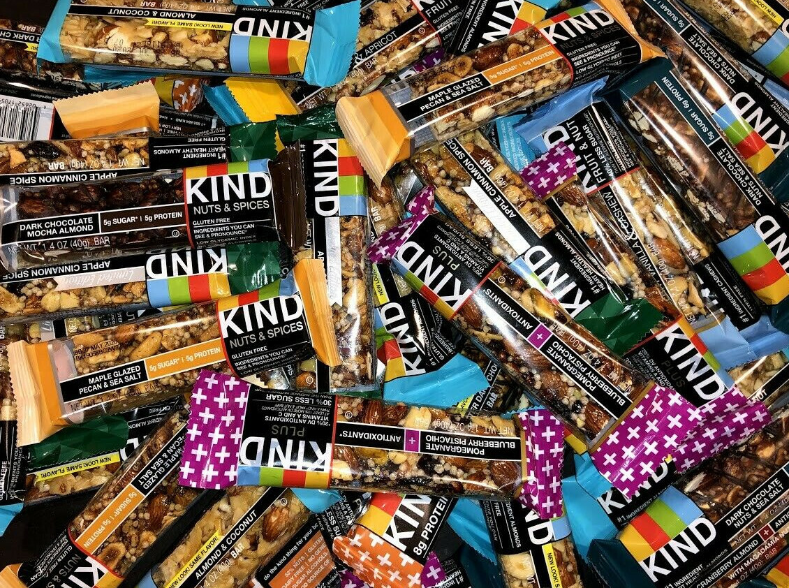 50 ASSORTED FLAVOR NUTS AND SEA SALT PLUS NUT+SEED KIND BARS- 3-8g Protein -