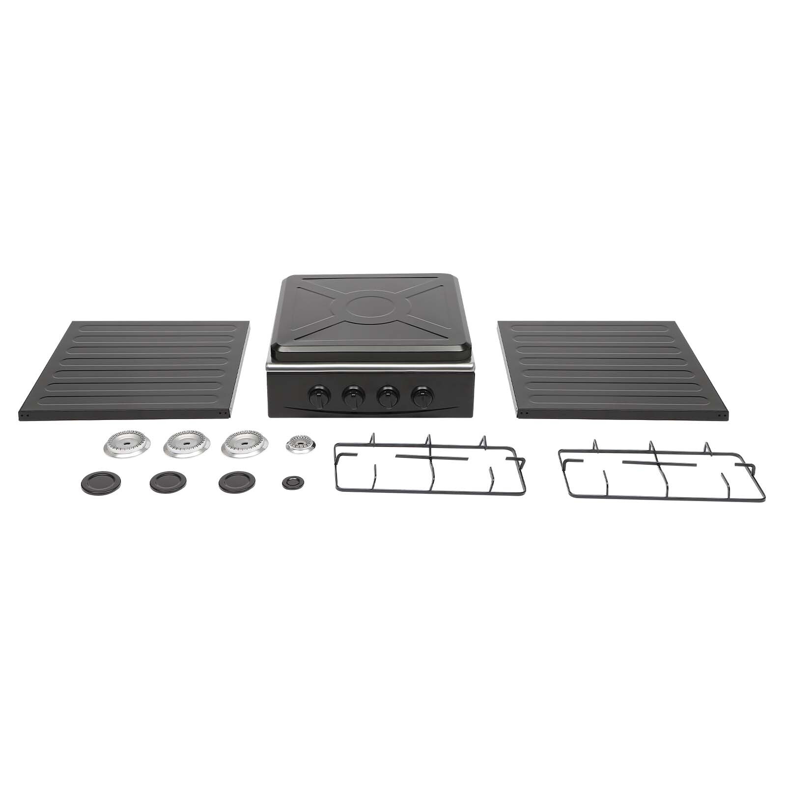 Outdoor 300000 BTU Stove Propane 4 Burner Portable Cooker BBQ Grill Windshelter