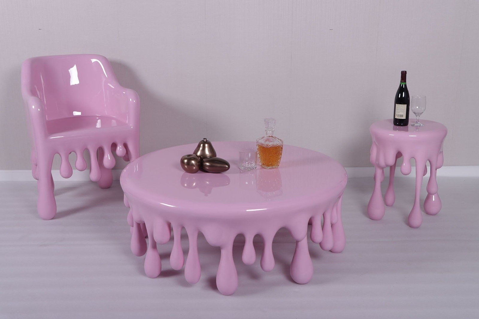 Pink Melting Coffee Table Dripping Statue Ice Cream Prop Decor Home Furniture