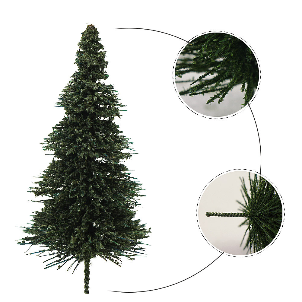 40pcs Miniature Scenery Model Pine Trees Deep Green Pines For HO O N Z Scale