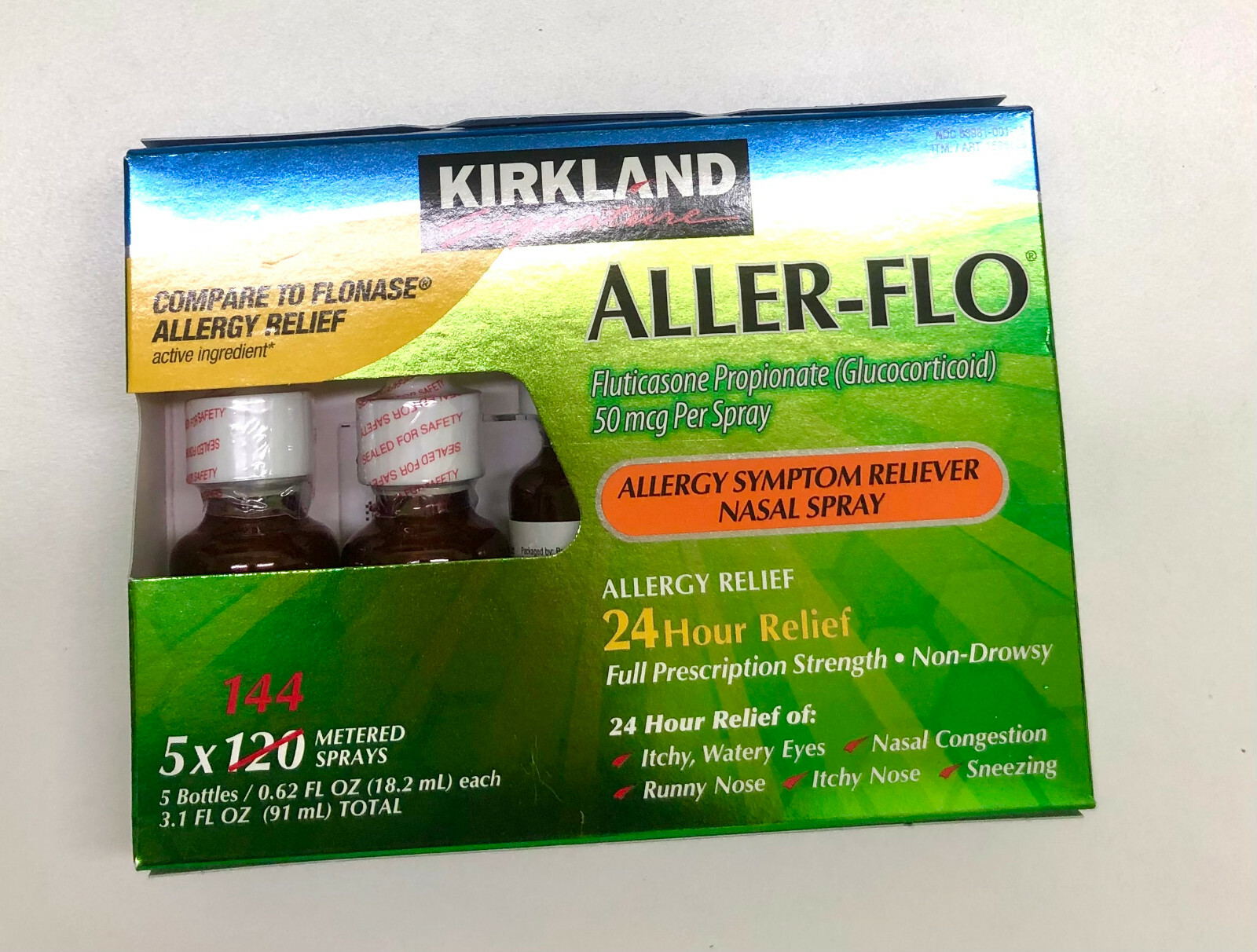 Kirkland Signature Aller-Flo, 720 Sprays 5 Bottles 144 Sprays Each Non-Drowsy
