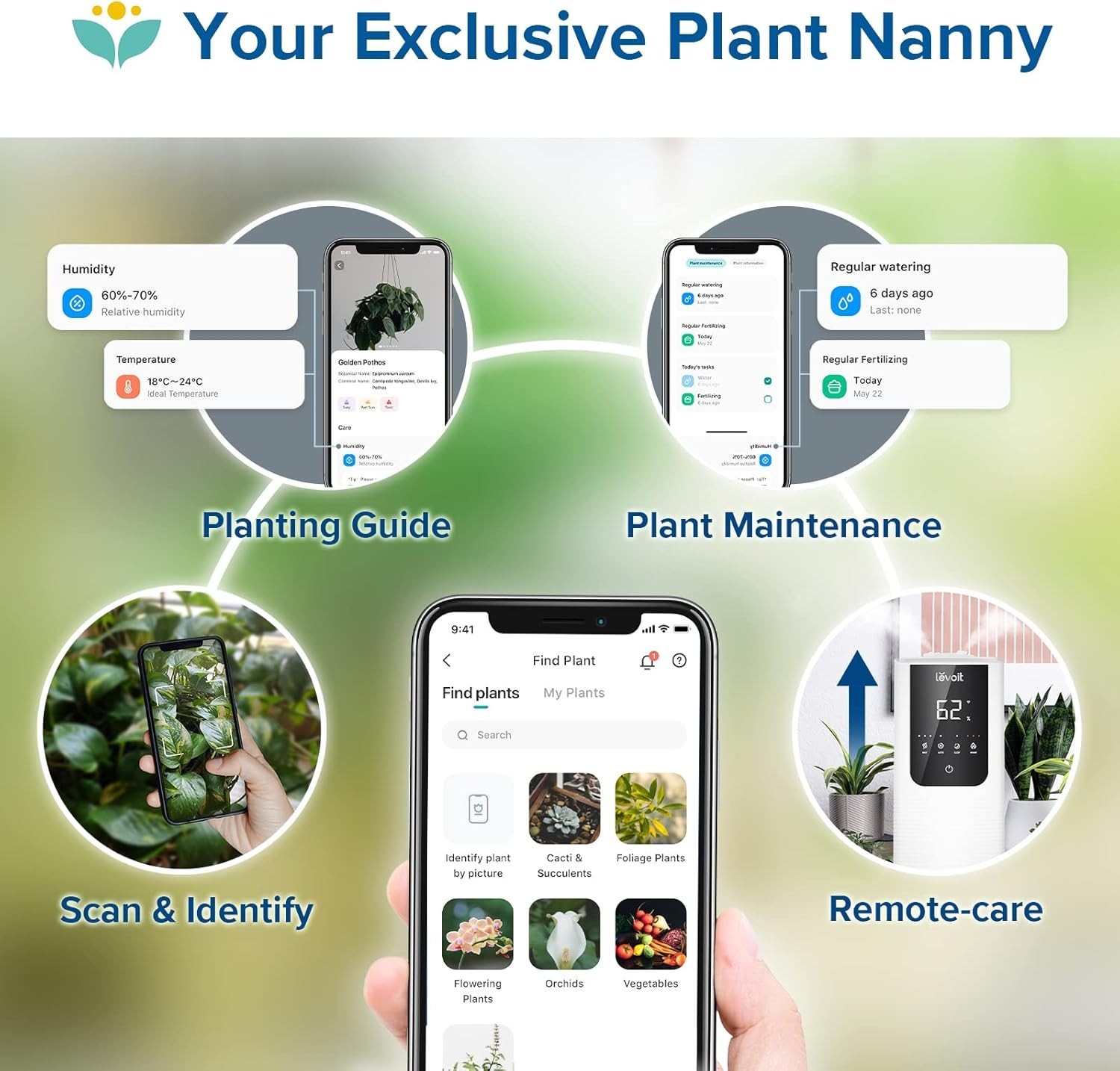 LEVOIT Humidifiers for Home, Smart Warm/Cool Mist Air Humidifier, OasisMist4.5L