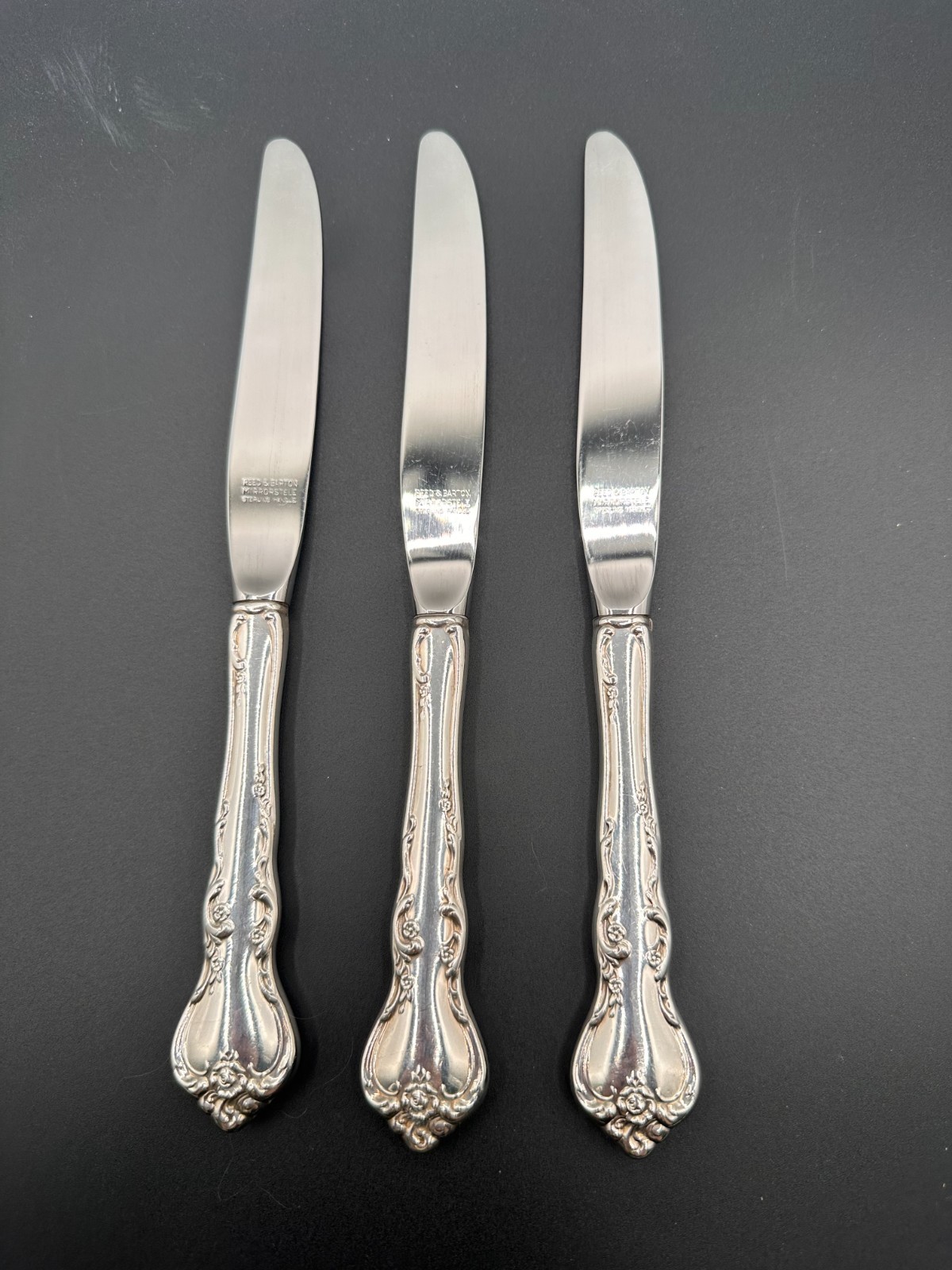Reed & Barton Savannah Sterling Handle Dinner Knives Set of 3 No Monogram
