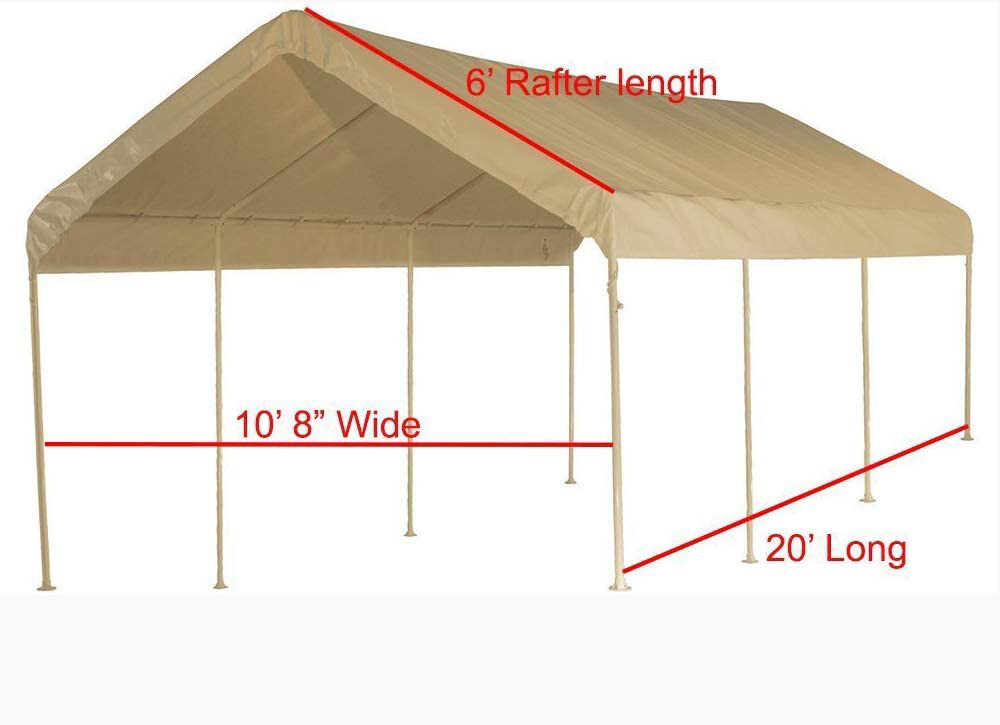 10X20 Heavy Duty Beige Canopy Top Cover with Valance Replacement Cover