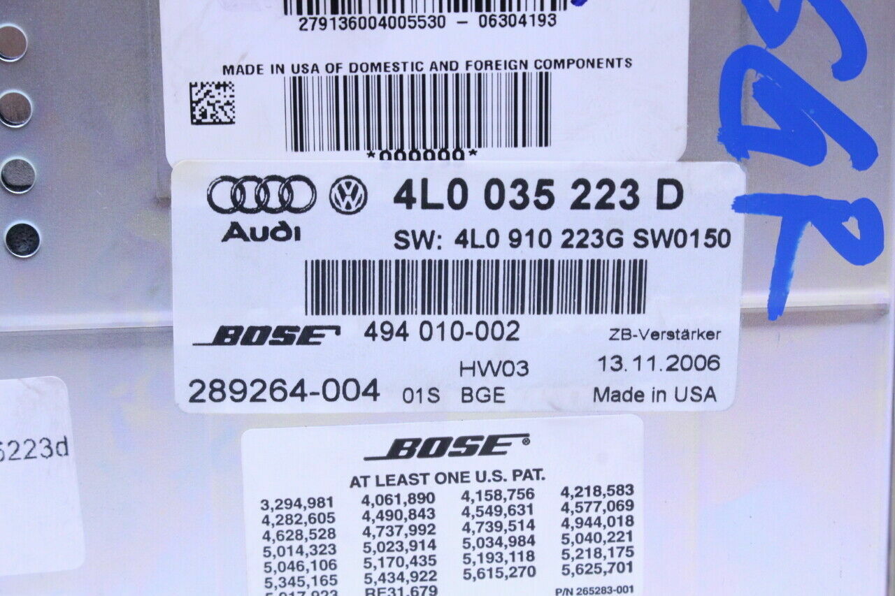 AUDI Q7 A8 A6 TT BOSE AMPLIFIER REPAIR SERVICE 12 MONTHS