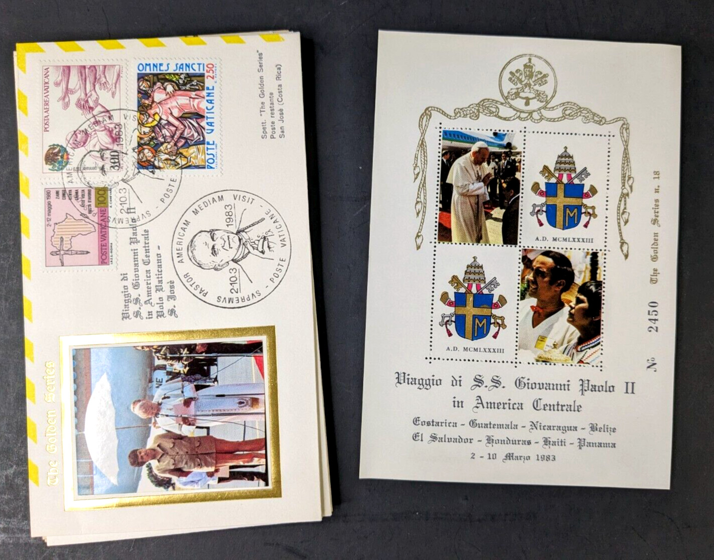 Pope John Paul II, The Golden Series Central America, 17 Covers Plus Stamps
