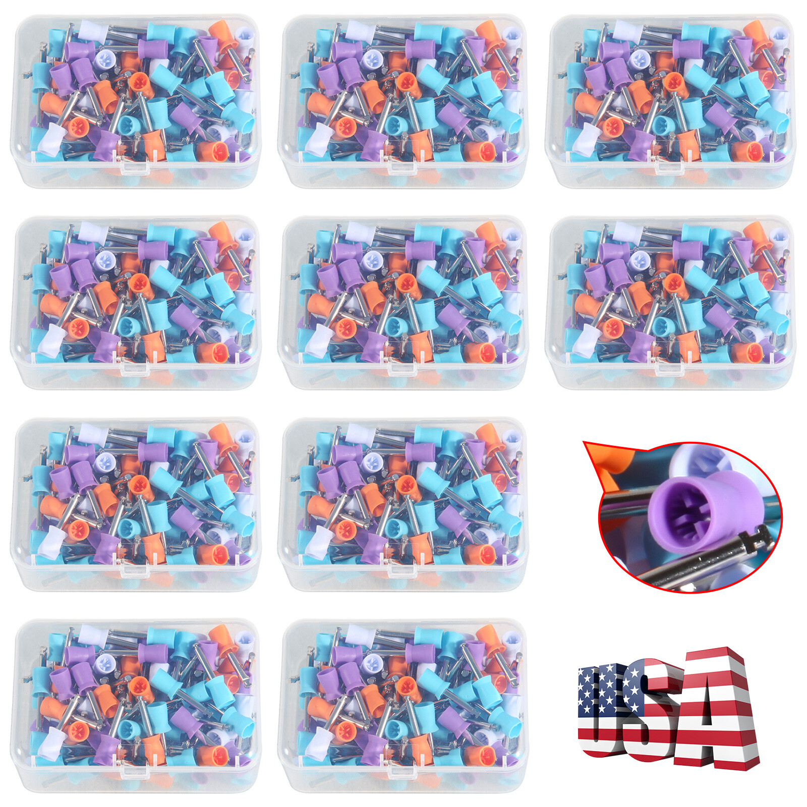 100-1000*Dental Rubber Prophy Tooth Teeth Polish Polishing Cups Latch Type Brush