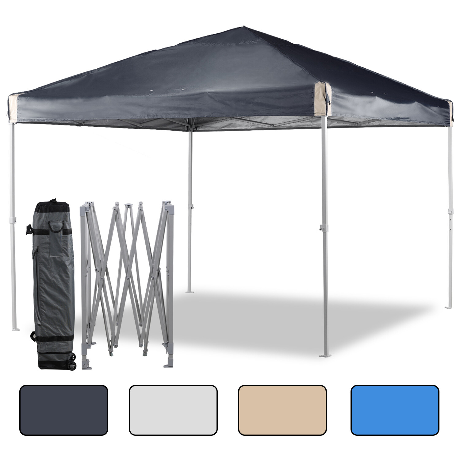 Aoodor 12'x12'/10'x10' Pop Up Canopy Tent with Roller Bag Portable Oxford Shade