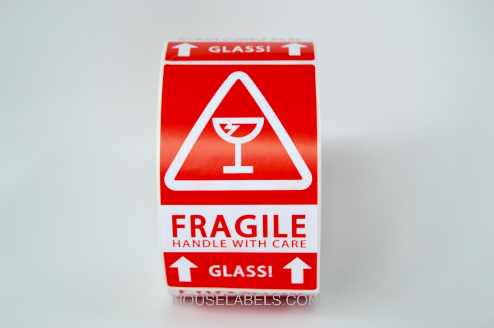 1 Roll ; 500 Labels 3x5 (3" x 5") Pre-Printed Fragile GLASS This Way up Labels