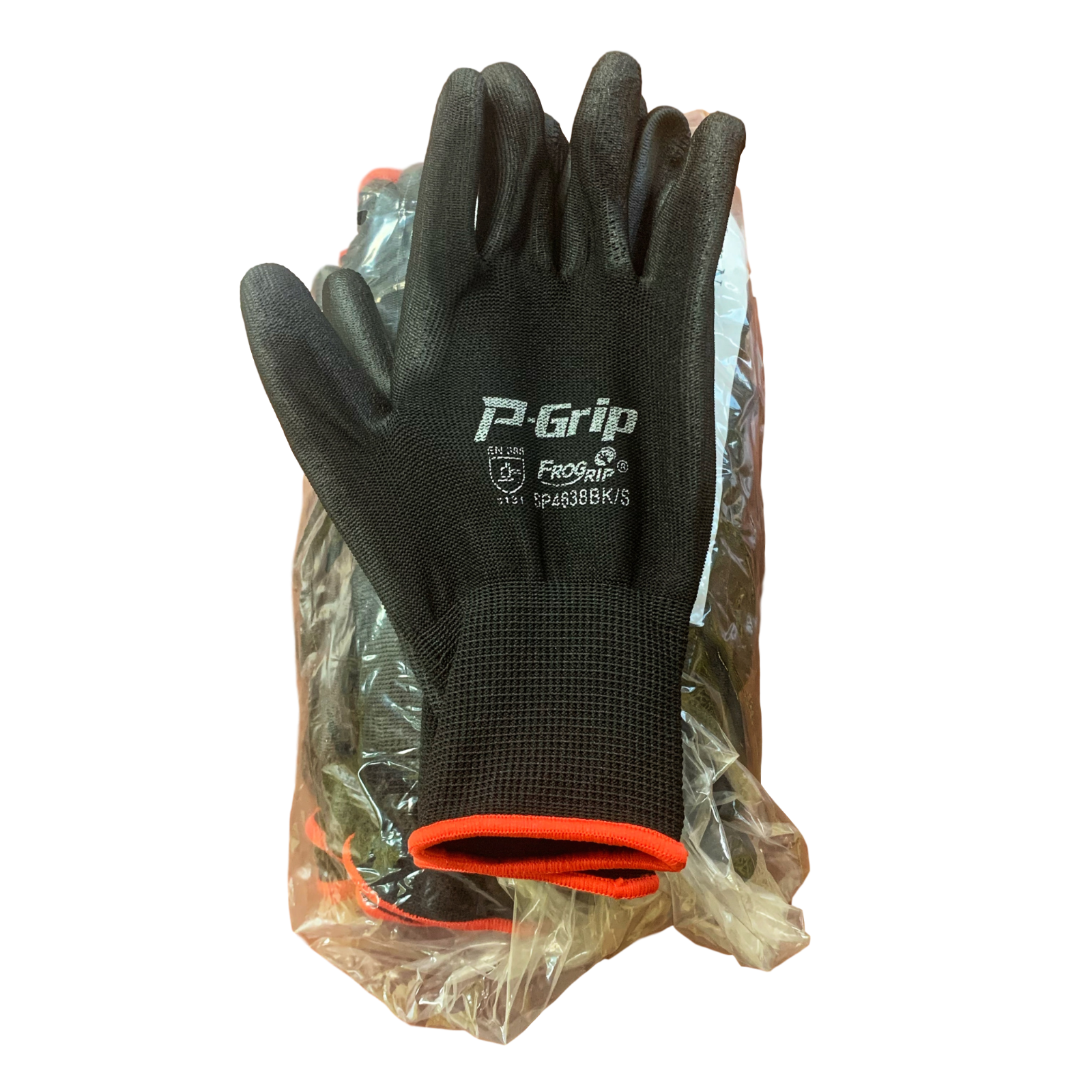 P-Grip Ultra-Thin Black Work Gloves Polyurethane Palm Coated Nylon Shell 24 Pair