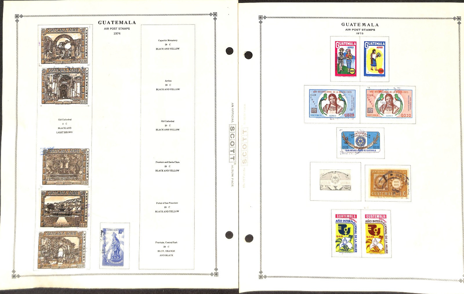 Guatemala Stamp Collection on 50 Scott International Pages, 1871-1976 (BA)