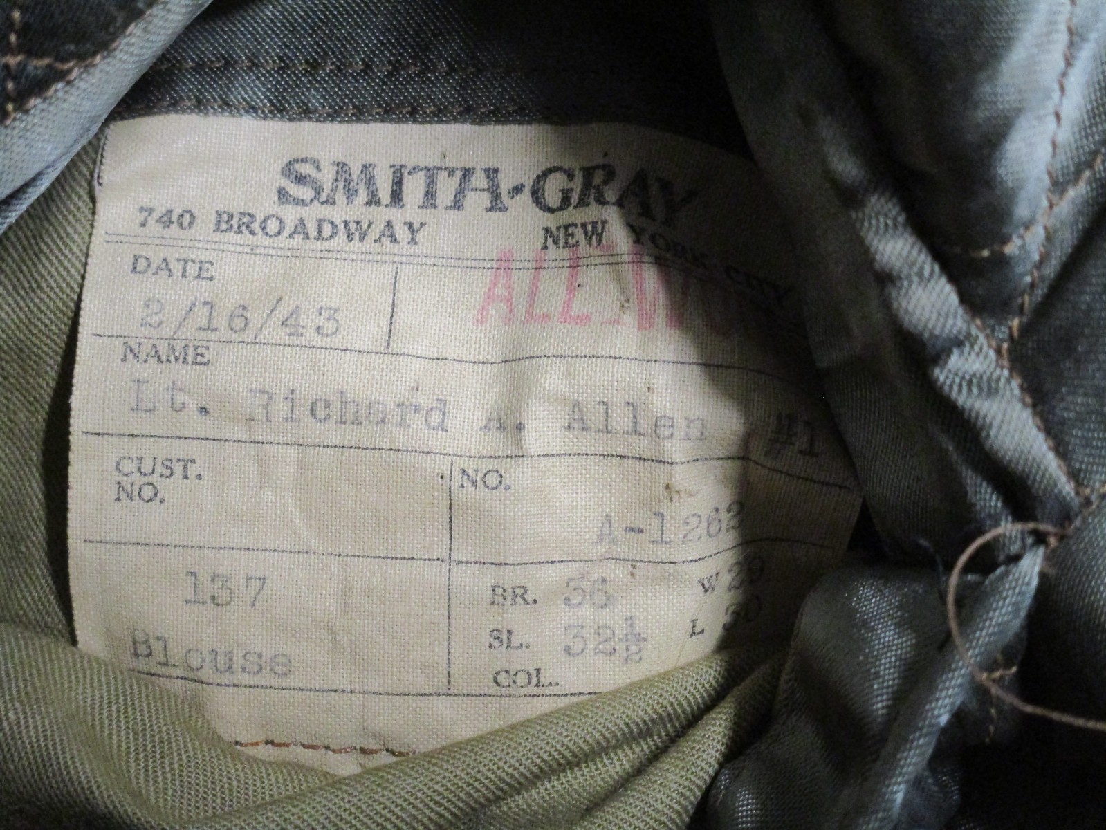 Lot of 2 US Army Wool Officer Jackets 1940's WWII Military Collectibles 36R