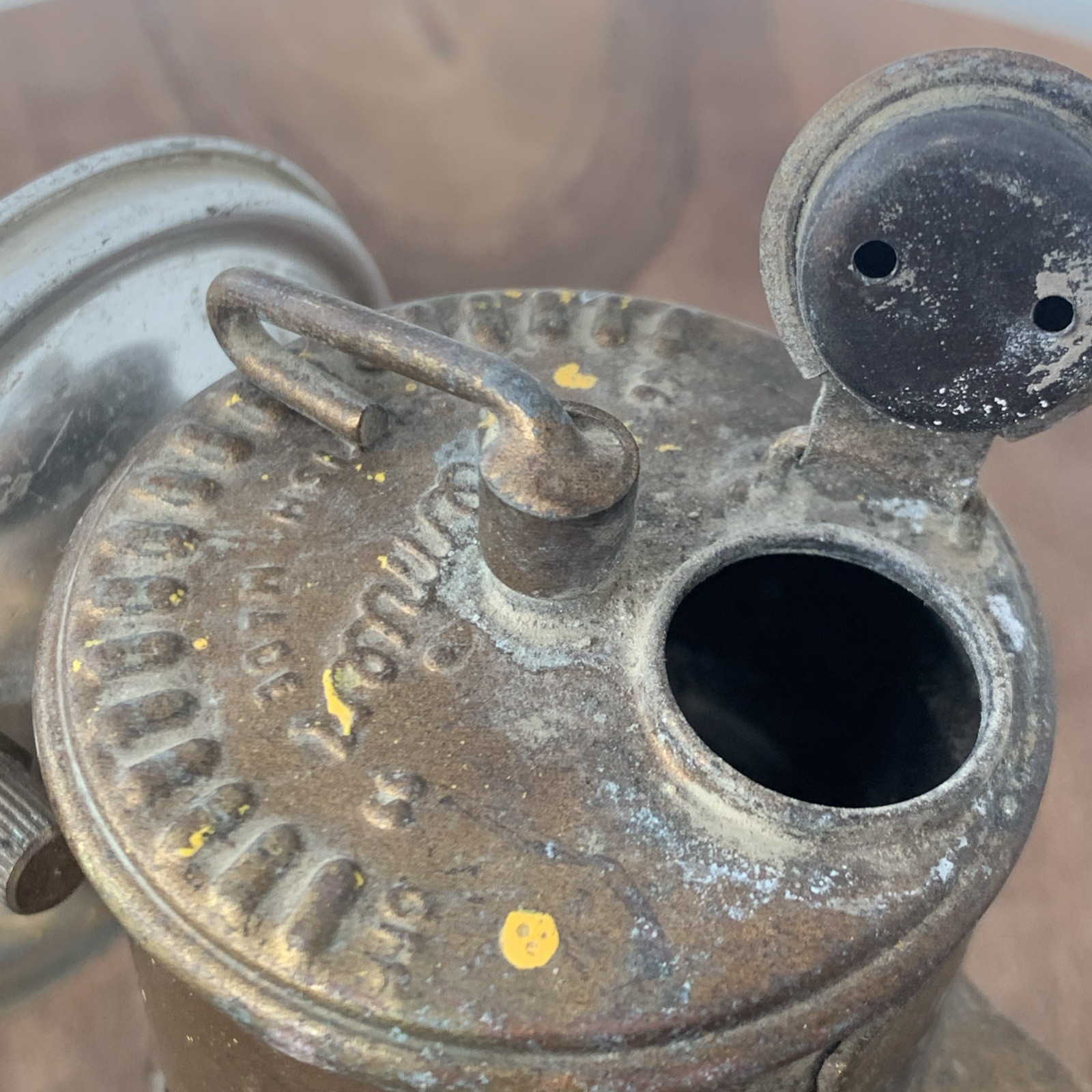 Vintage Brass Miners Carbide Hat Lamp by "Premier" Leeds England Large Reflector