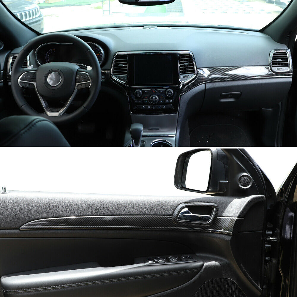 Dash Panel & Door Handle Cover Kit Interior Trim for 2014-20 Jeep Grand Cherokee