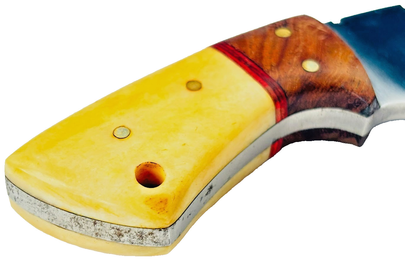 Small Skinning Knife Mirror Finished Blade 6" Fixed Blade Knife & Leather Sheath