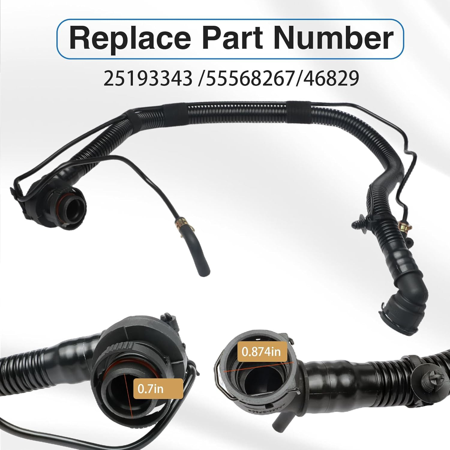 PCV Valve Tubing Hose with Bypass Valves Tube Compatible with Chevrolet Cruze 20