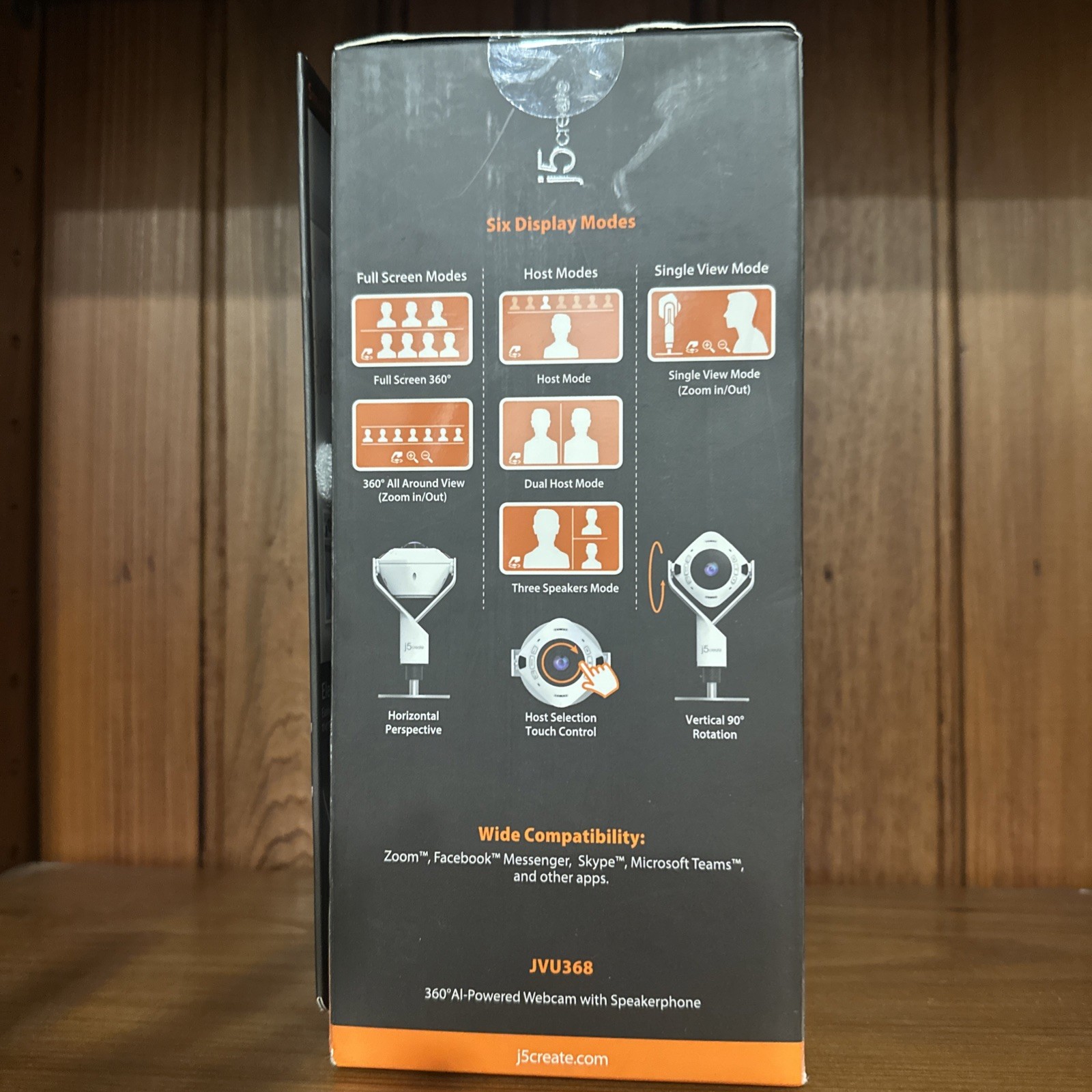 j5create 360 All Around AI-Powered Conference Room Camera with Speakerphone New