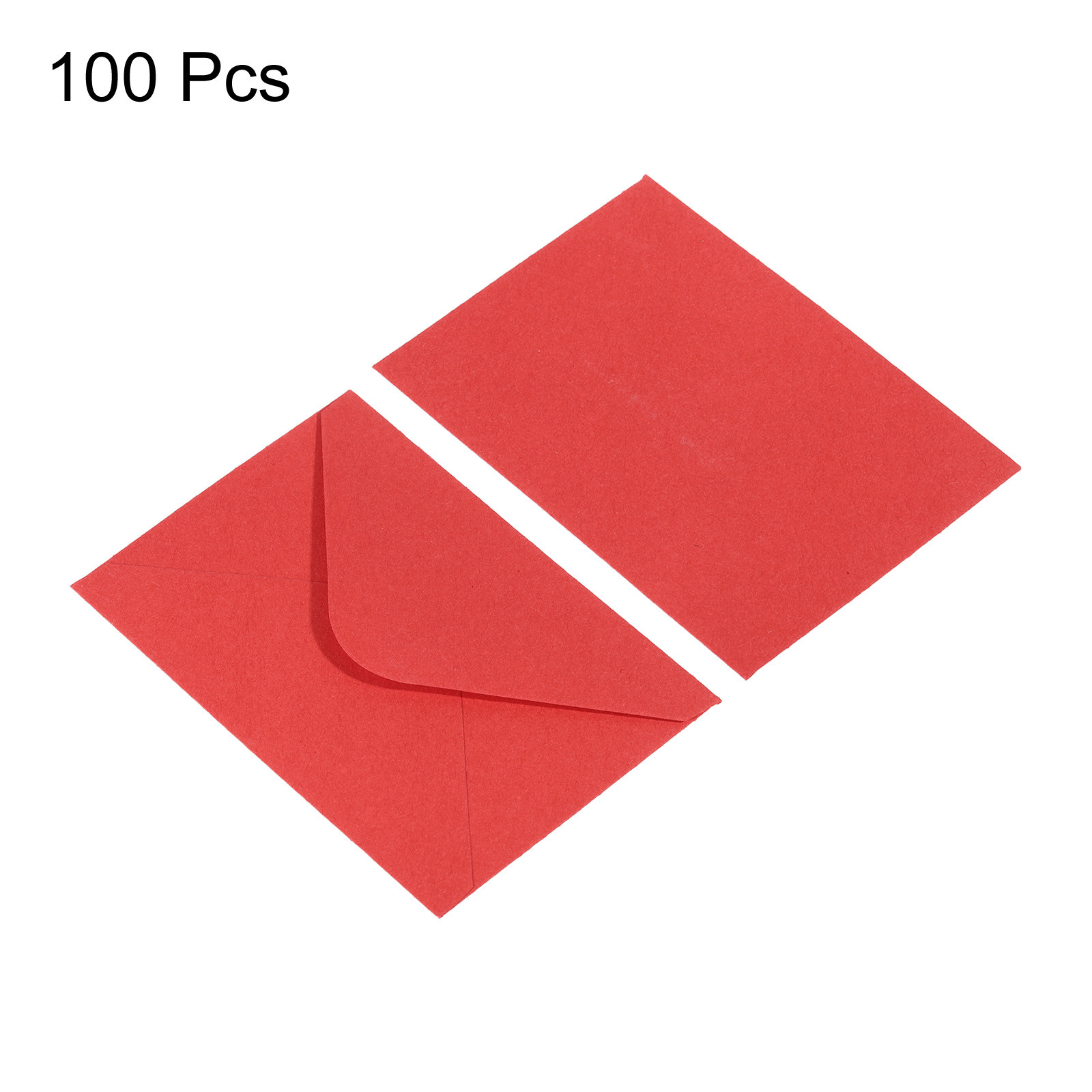 100Pcs Mini Envelopes, Tiny Pockets Card Business Card Envelope, Red