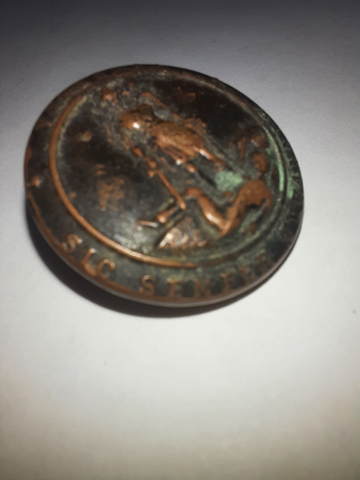 American civil war era antique Virginia button semper tyrannis.