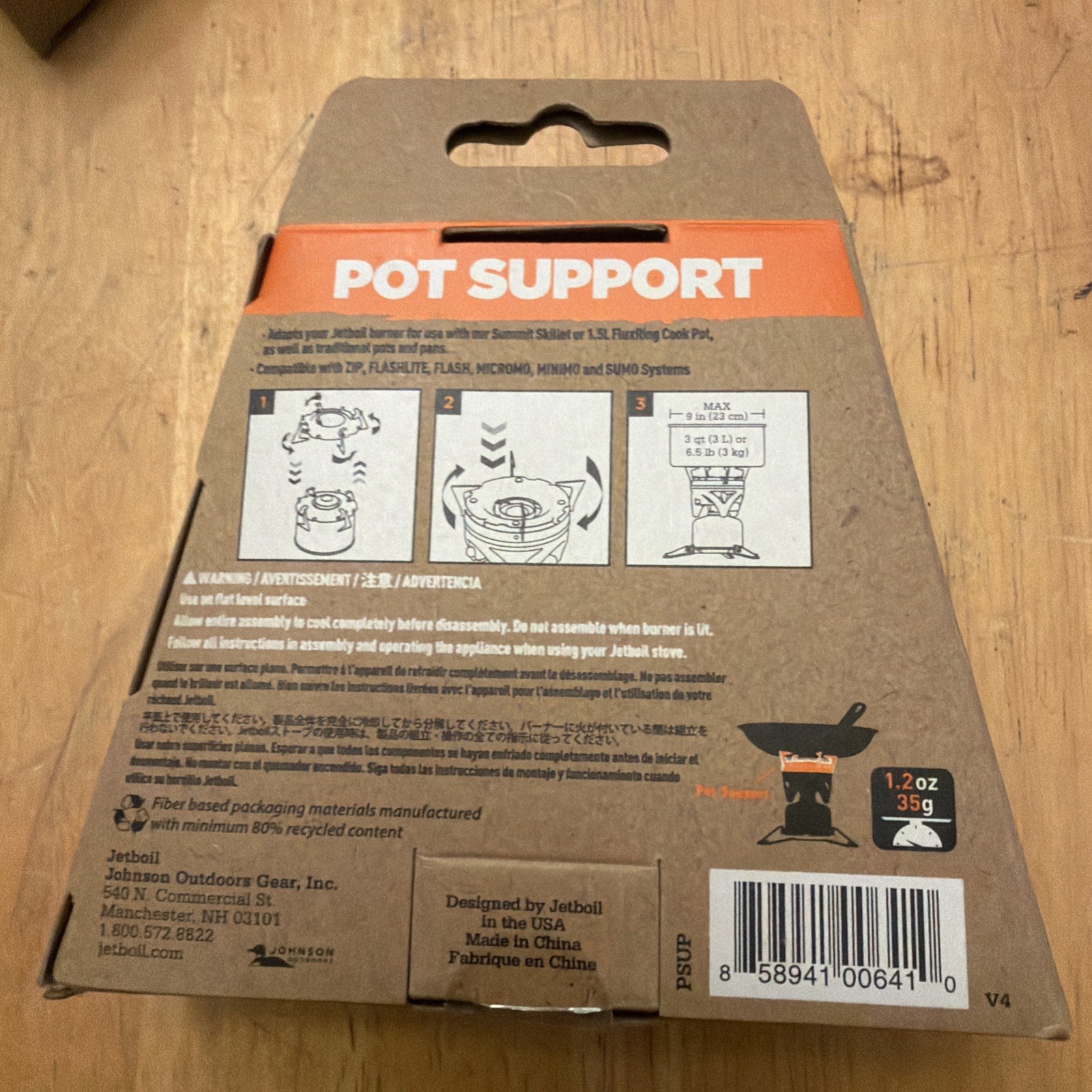 Jetboil Stainless Steel Pot Support Hiking Cooking Camping Stove Pans Burner