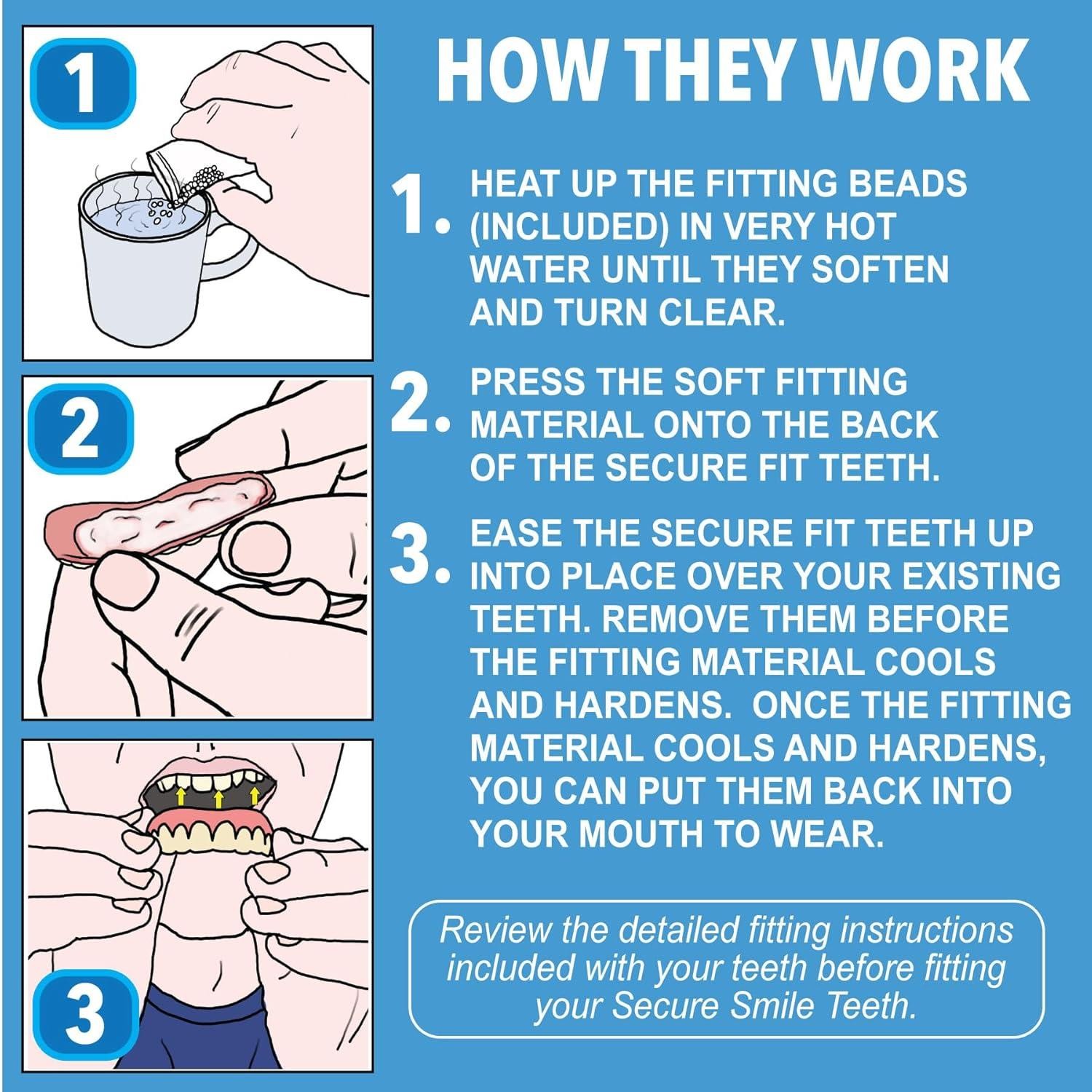 Just Released - Instant Smile Secure Fit Upper Teeth Veneer - Natural Shade