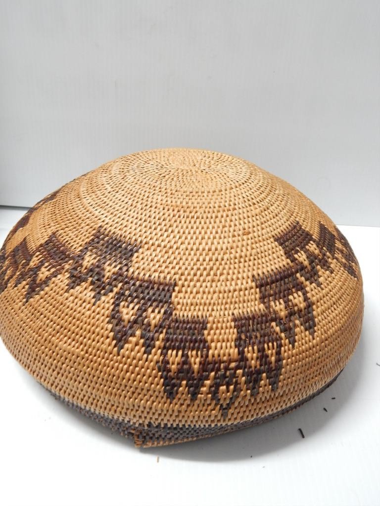 ANTIQUE HISTORIC 19th C. LARGE WASHOE CALIFORNIA INDIAN BASKET STORAGE BOWL b