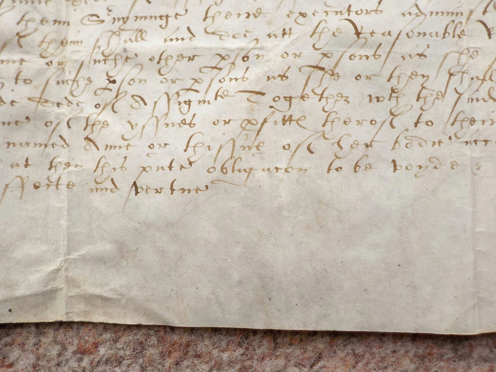 1589 Lancashire Hindley 16th century Vellum Deed Document Latin English