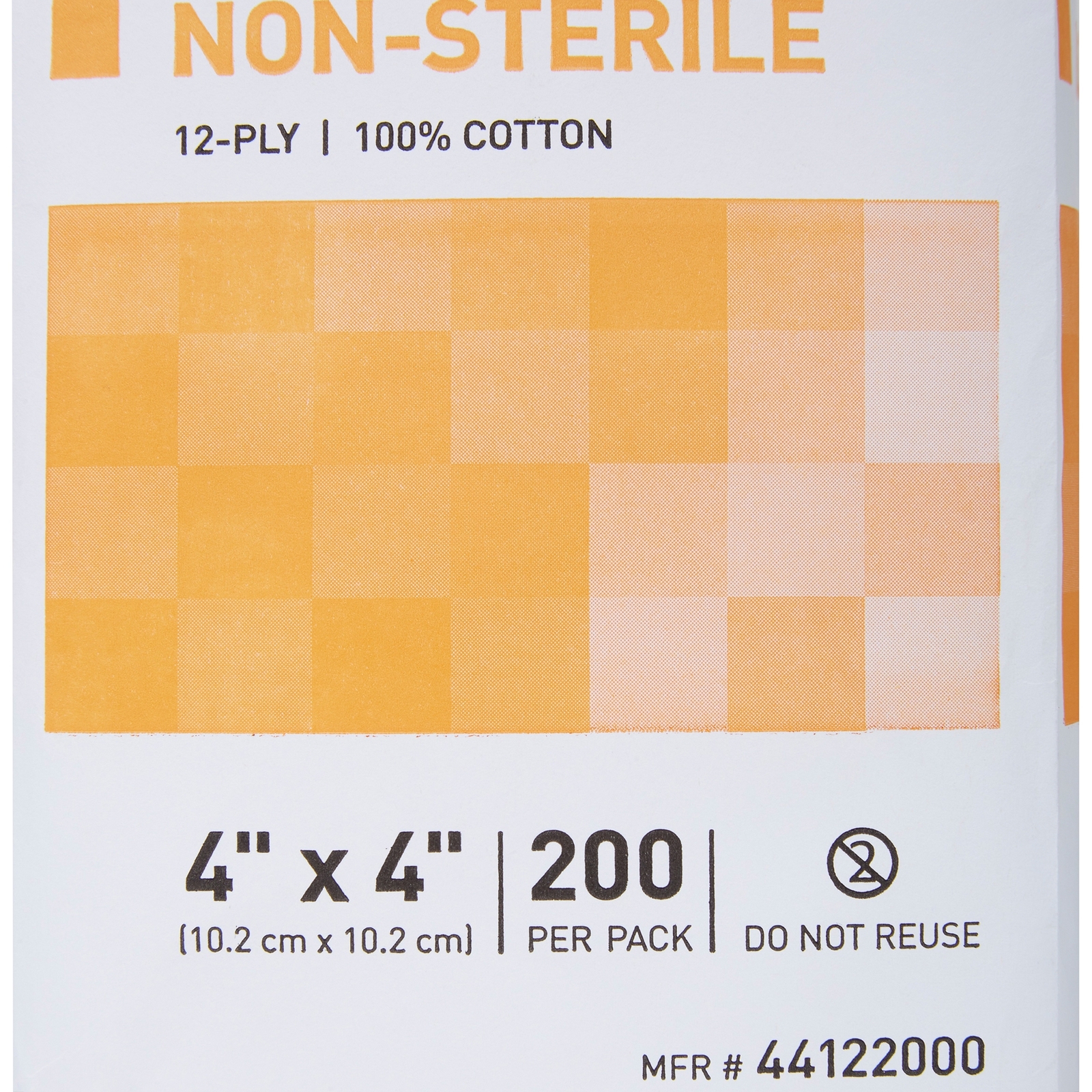 McKesson Woven Gauze Sponges Non-Sterile 12-Ply Cotton 4 in x 4 in 200 Ct