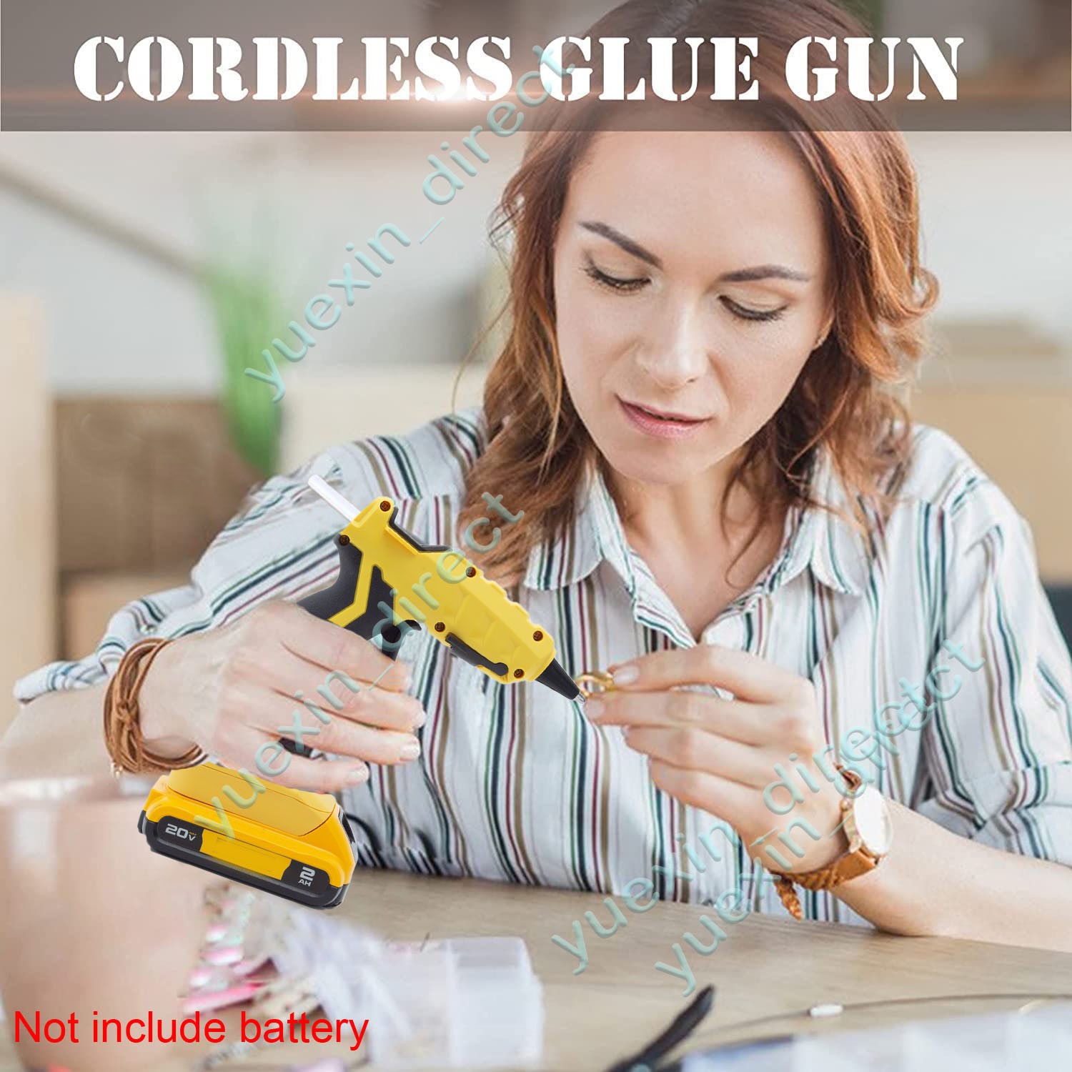 Cordless Hot Melt Glue Gun For Dewalt 20V Max Battery Crafts & Tools DIY Tool US
