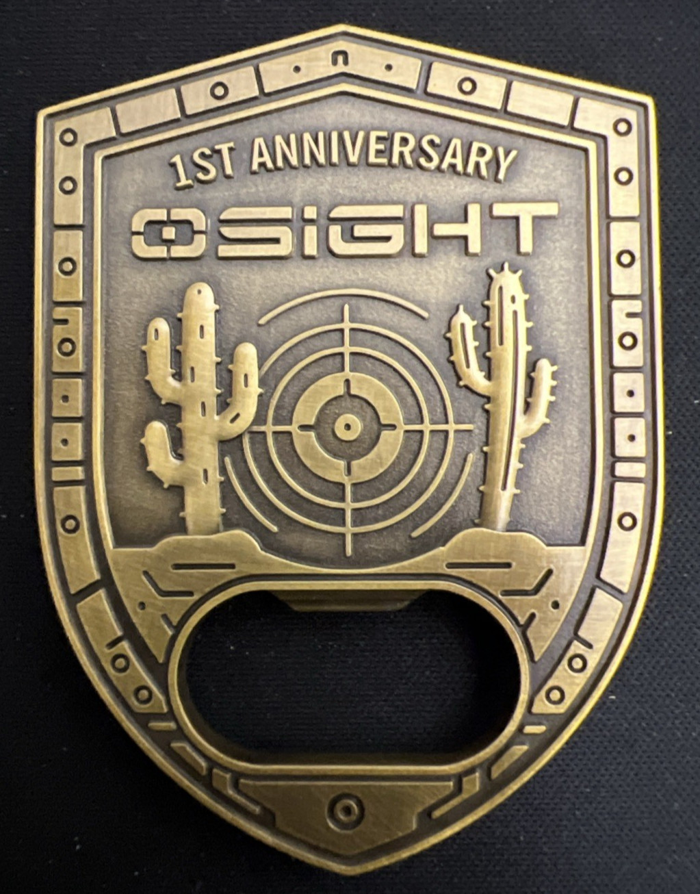 Osight 1st Anniversary BRASS Bottle Opener Limited Edition Olight Swag - NEW