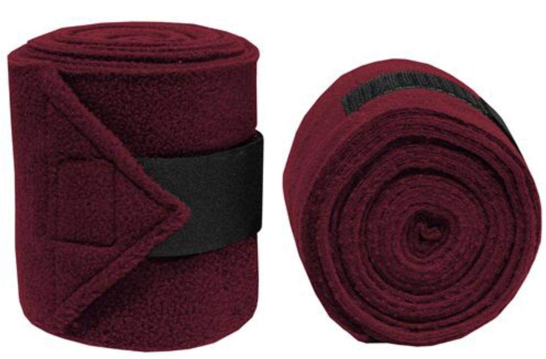 HORSE FLEECE BANDAGES / POLO WRAPS / STABLE WRAPS EQUESTRIAN LEG WRAPS SET OF 4