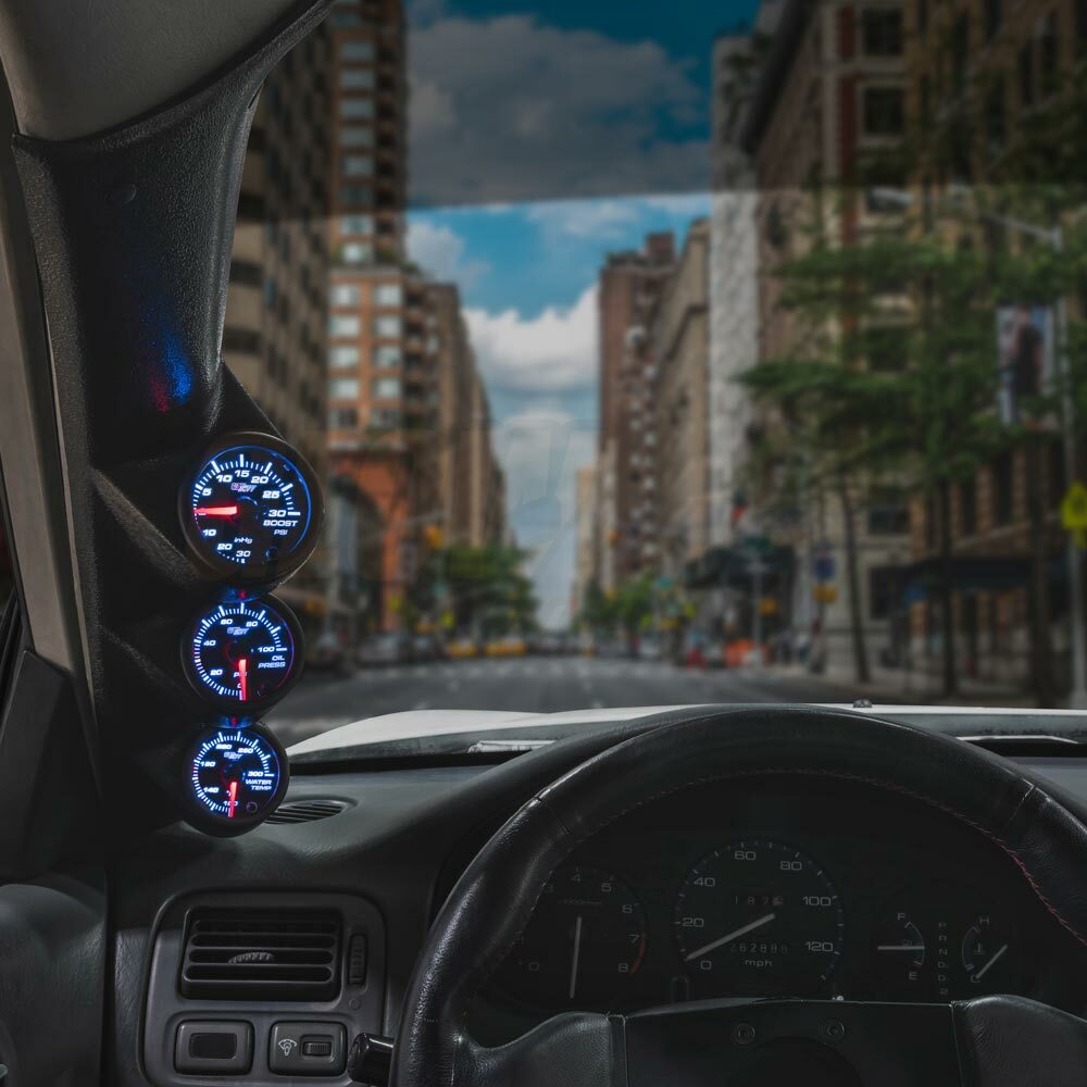 GlowShift T7 Boost, Oil PSI & Digital Wideband Gauges + Pod for 99-05 VW Golf