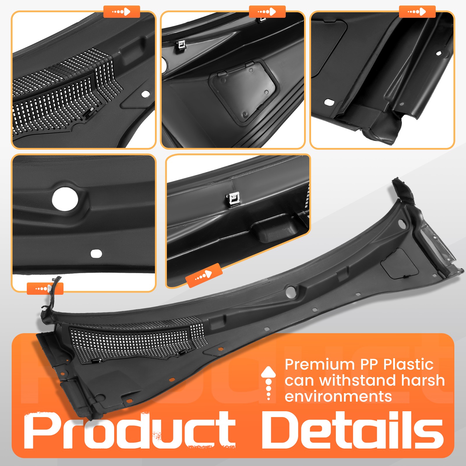 Front Windshield Cowl Vent Grille Cover Panel For 12-23 Dodge Charger 57010314AI