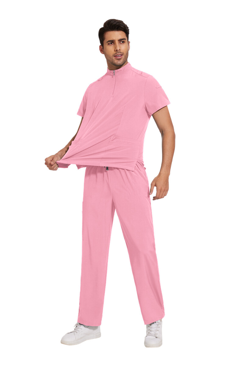 NiaaHinn Uniform Men Scrub Set Medical Doctor Scrub Uniform Zipper-Top Unisex