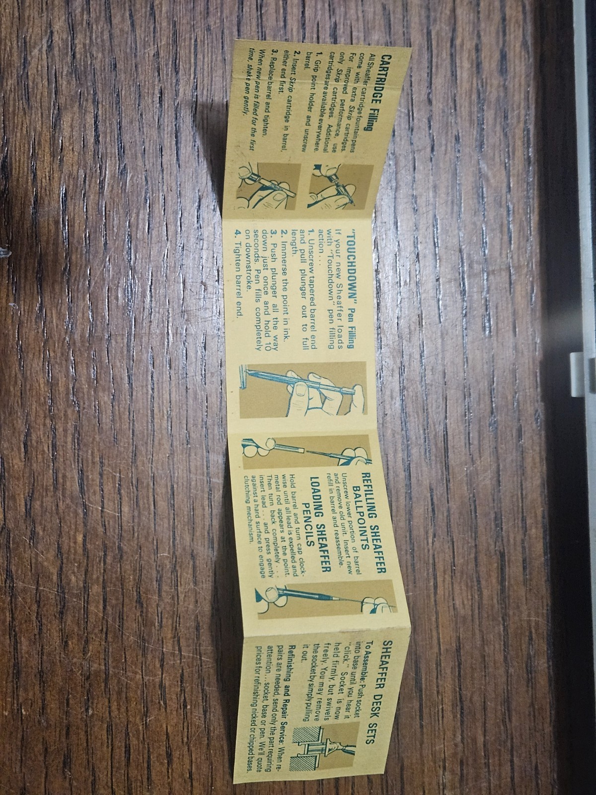 Sheaffer Fountain Pen Desk Set White Dot Chrome Black 14k used