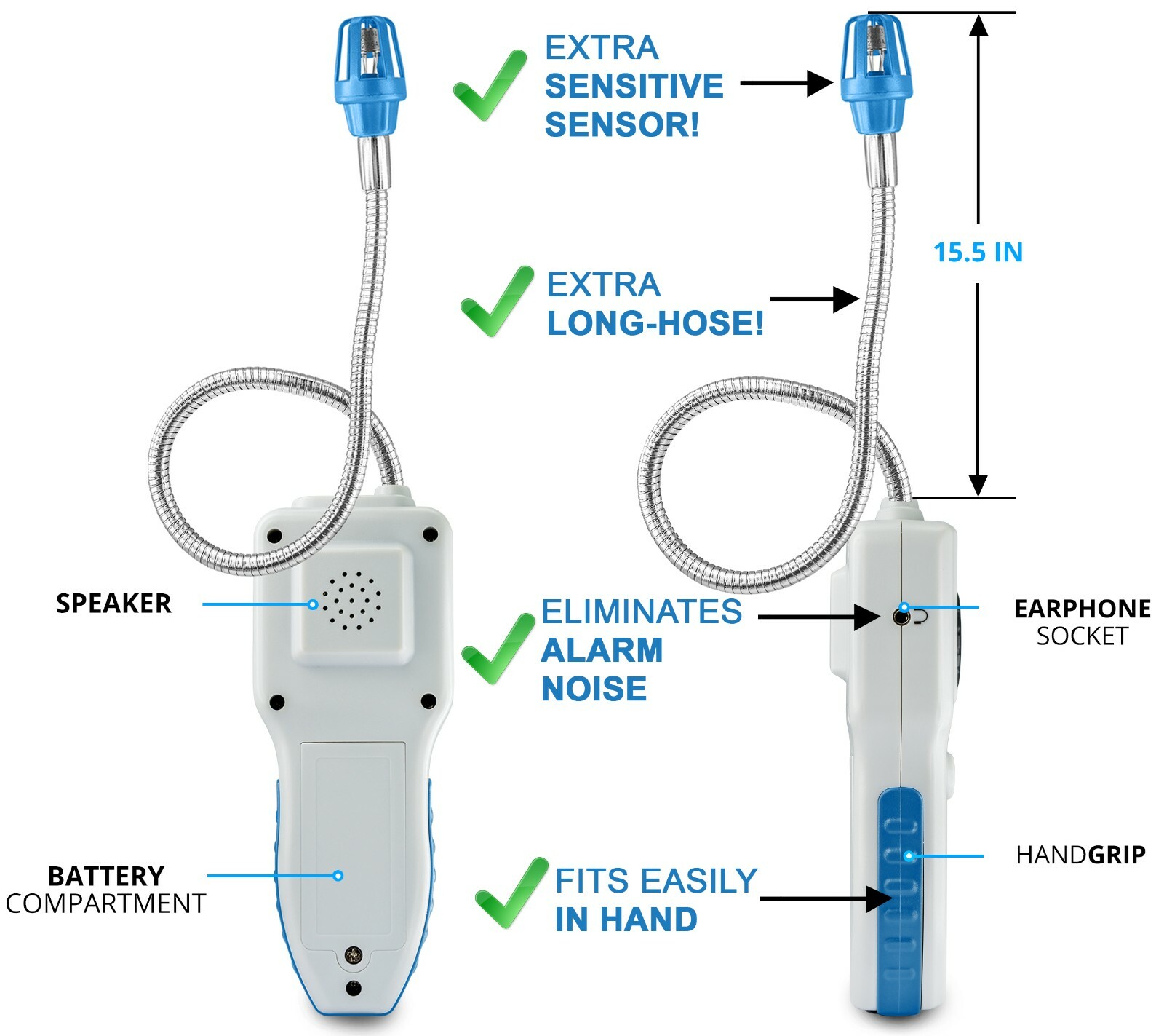 GasKnight Pro Natural Gas Leak Detector Battery Operated Propane Gas Detector