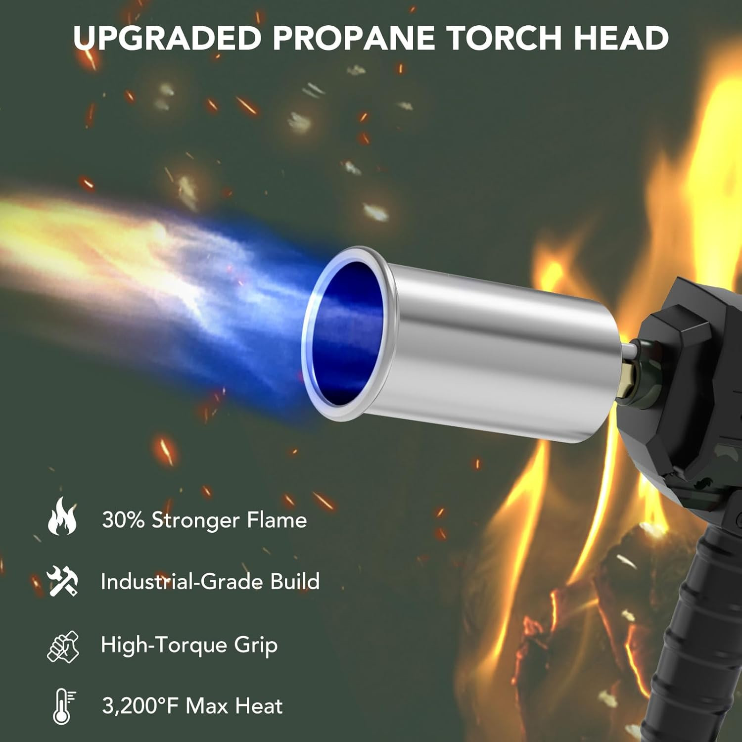 Sondiko Powerful Cooking Propane Torch Gun, Culinary Torch Campfire Starter, Adj