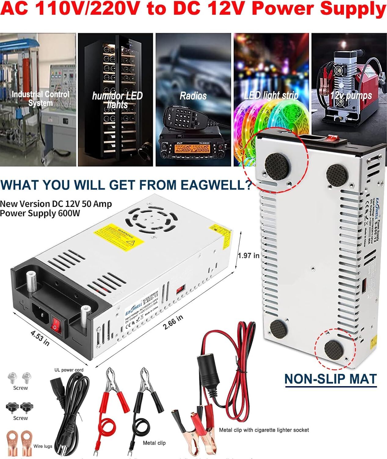 110V AC to 12V DC Converter Power Supply SMPS Transformer for RV Pump LED Strip