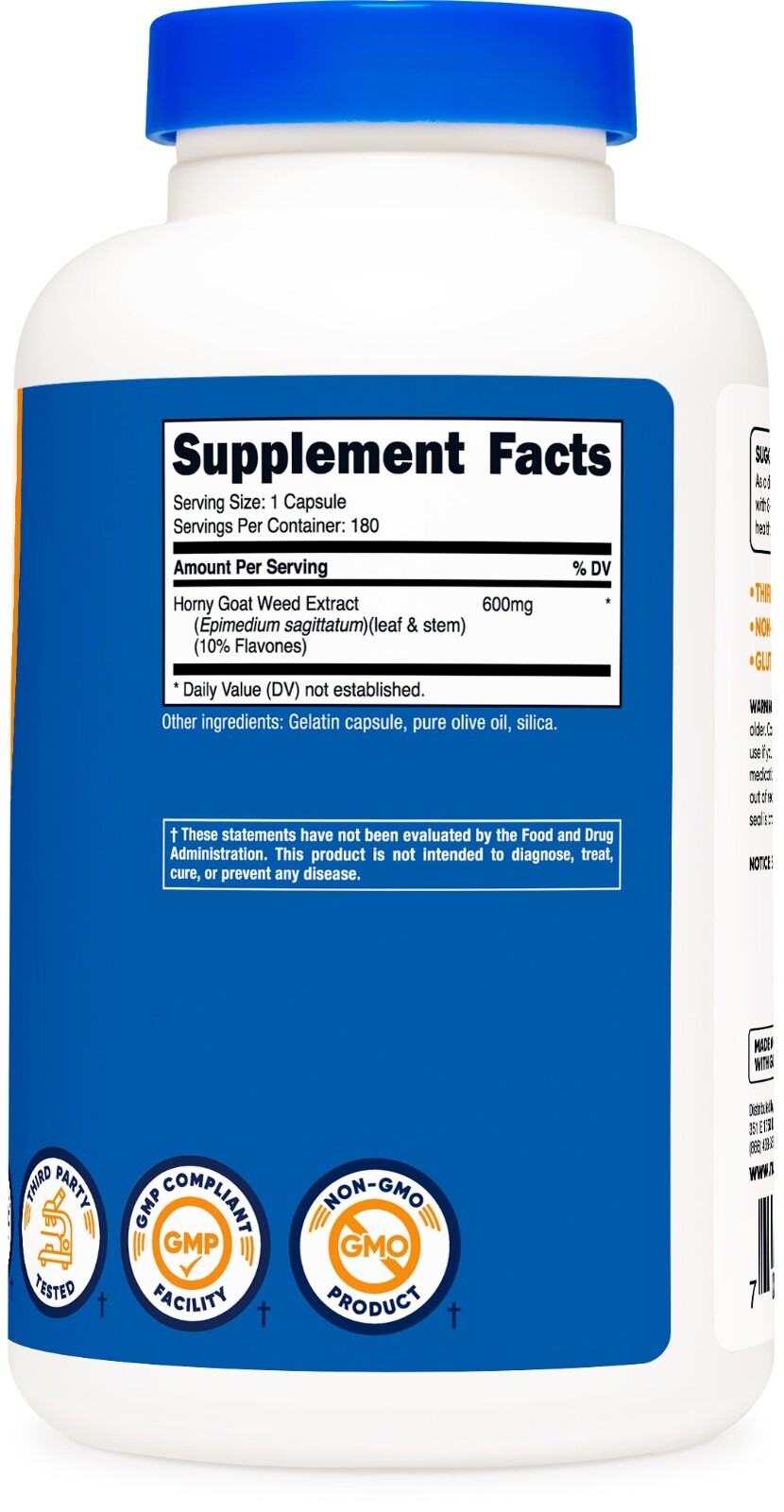 Nutricost Horny Goat Weed Extract (Epimedium) 180 Capsules -Gluten Free, Non-GMO