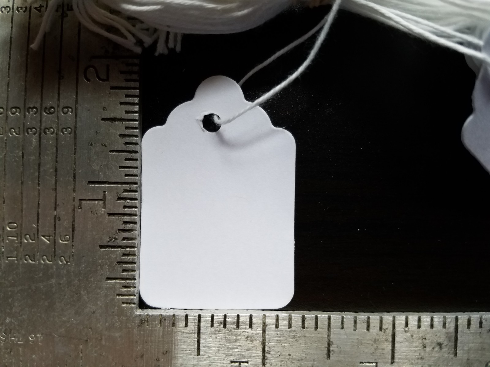 Blank White Merchandise Price Tags w/ String Retail Jewelry Strung Large Small