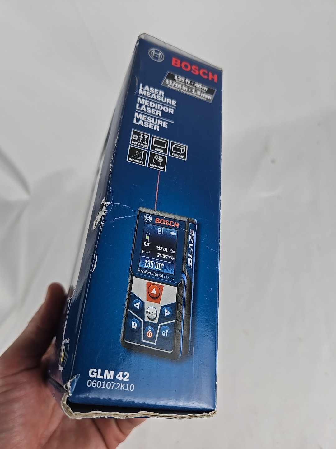 Bosch GLM 42 Blaze Laser Measure NIB Sealed 135 Ft Range Open Box
