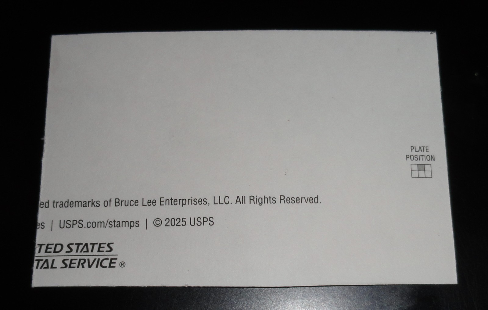 US SC# #6055 Imperf Bruce Lee Plate Block of 4 Imperforate No Die Cuts Lot B