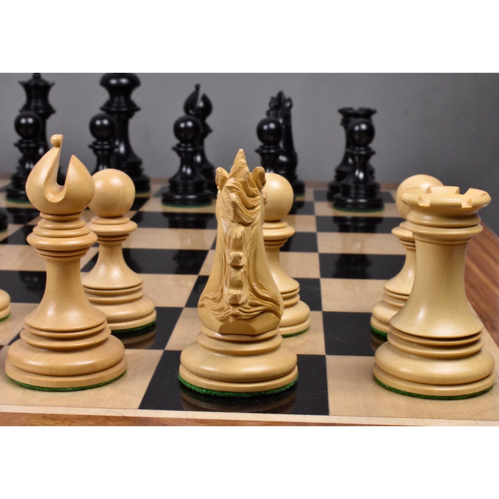 Alexandria Luxury Staunton Chess Pieces Only Set - Triple Weighted - Ebony Wood